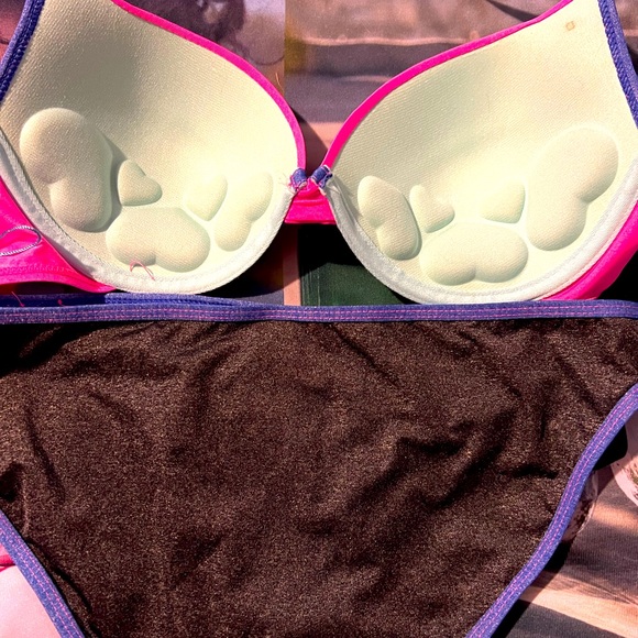 HEAT Swimwear Bikini Top and Bottoms ColorBlock S-Top M-Bottom - Picture 2 of 6